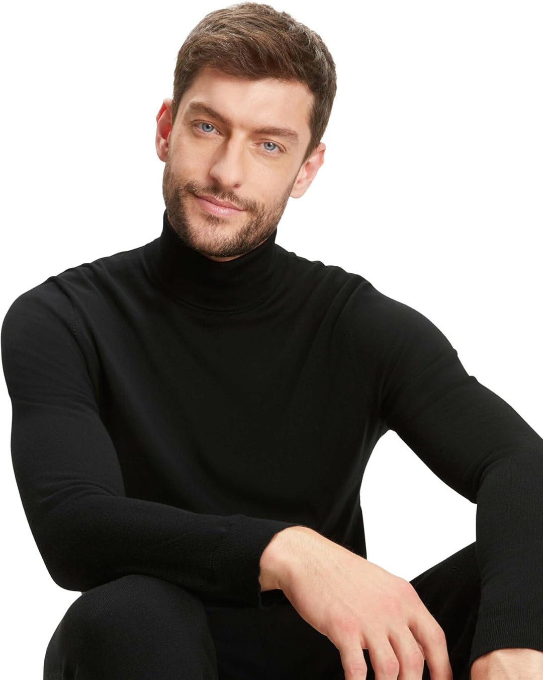 FALKE Herren Basic Roll Neck Pullover atmungsaktive klimaregulierende geruchshemmende Wolle weich ha