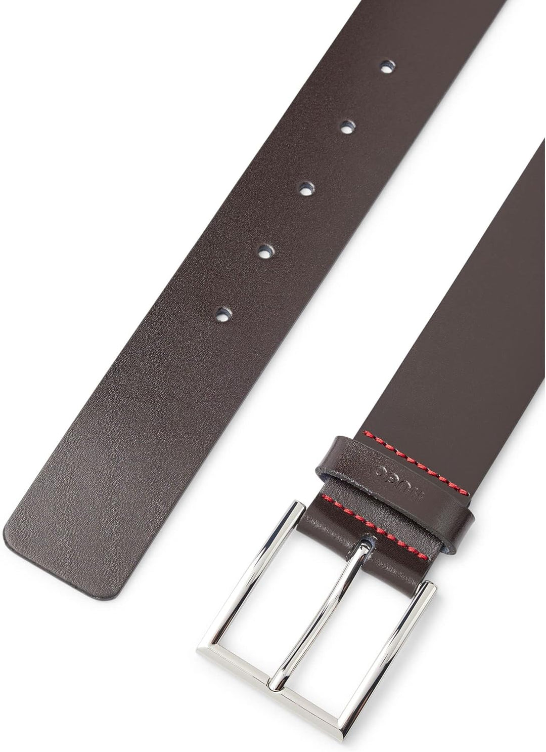 HUGO Herren Giaspo Sz40 Gürtel aus Leder mit Logo-Prägung auf der Schlaufe 80 Dark Brown202, 80 Dark