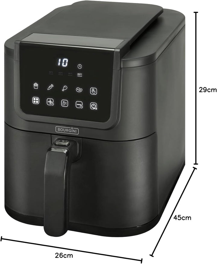 Bourgini Slimfit Airfryer XL – Heissluftfritteuse – 5 Liter – 1500 W – mit keramischer Antihaftbesch