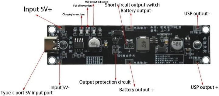 TECNOIOT 1pcs Type-C USB 5V USV Unterbrechungsfreie Stromversorgung 18650 Lithium-Ladegerät