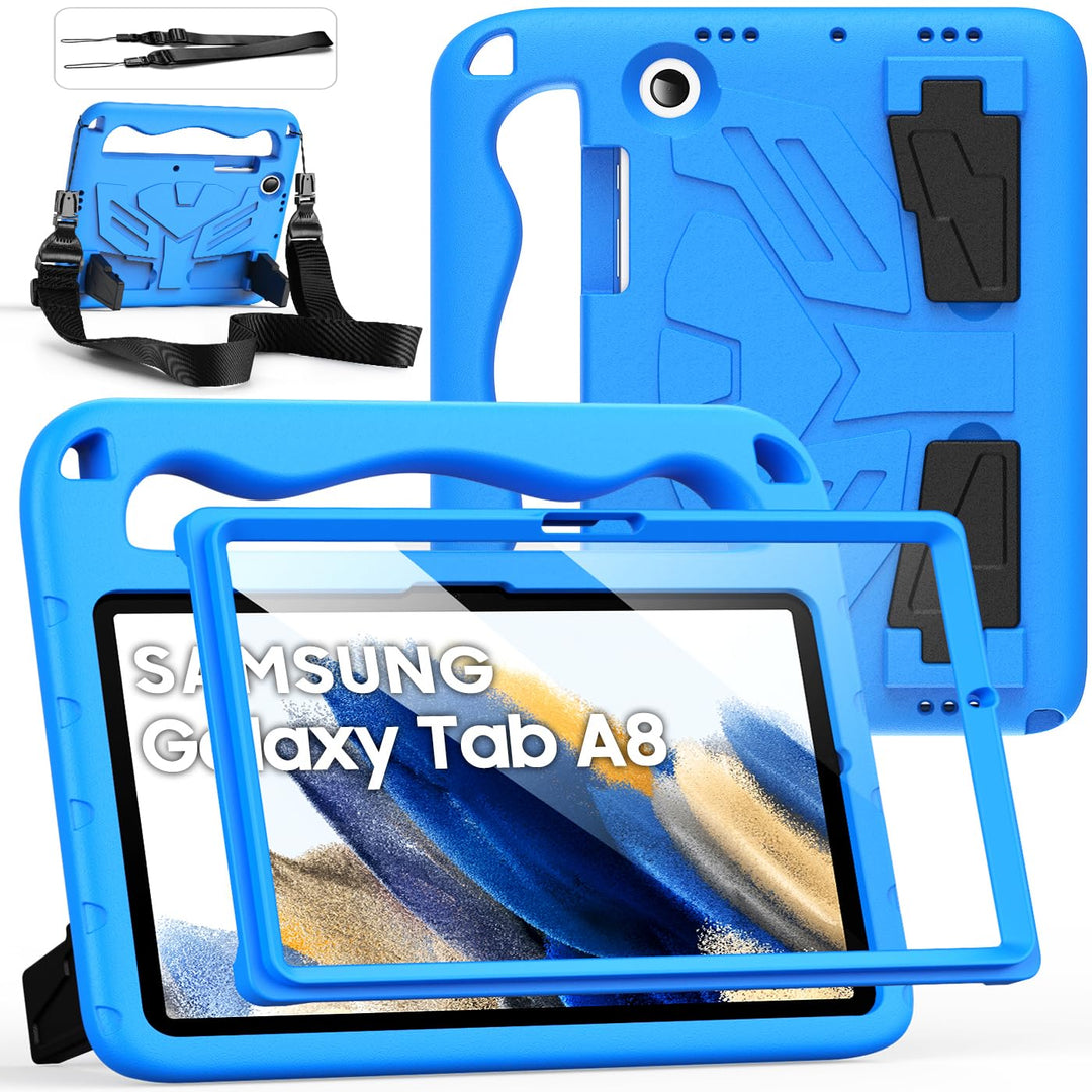 DUZZONA Kinder Hülle für Samsung Galaxy Tab A8 10,5 Zoll 2022 (SM-X200/X205/X207), Mit integriertem