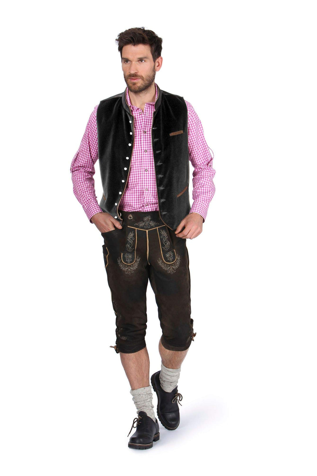 Stockerpoint Ricardo Herren Trachtenweste, Schwarz