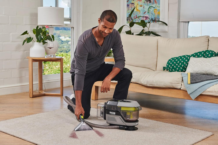 RYOBI 18 V ONE+ Akku-Textilreiniger Pro RDC18BL-0, kraftvolle Fleckenentfernung, 2in1-Waschbürste, D