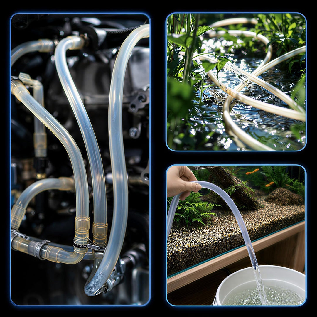 Silikonschlauch Transparent Lebensmittelecht - 12mm ID x 15mm AD 5 Meter - Hitzebeständiger Schlauch