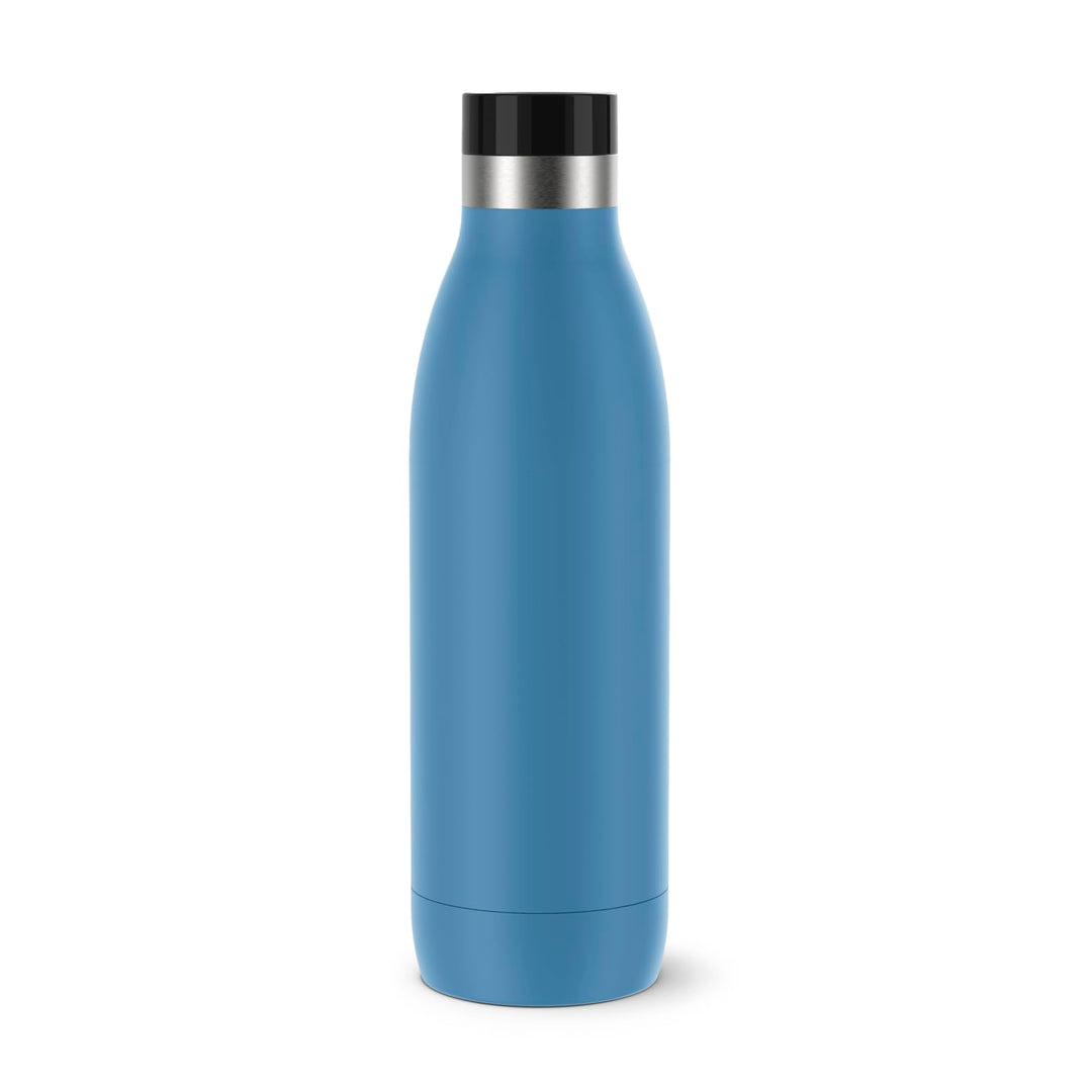 Emsa Bludrop Isolier-Trinkflasche, 0,7 Liter, 100% dicht, Quick-Press Verschluss, Ergonomischer 360°