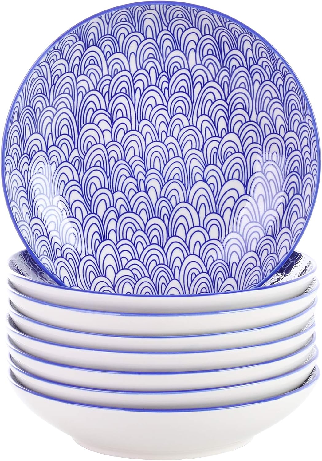 vancasso Takaki Porzellan Suppenteller, 8 TLG. Set Tiefteller, Ø 21,5 cm Teller Set,700ML 8-teilig S