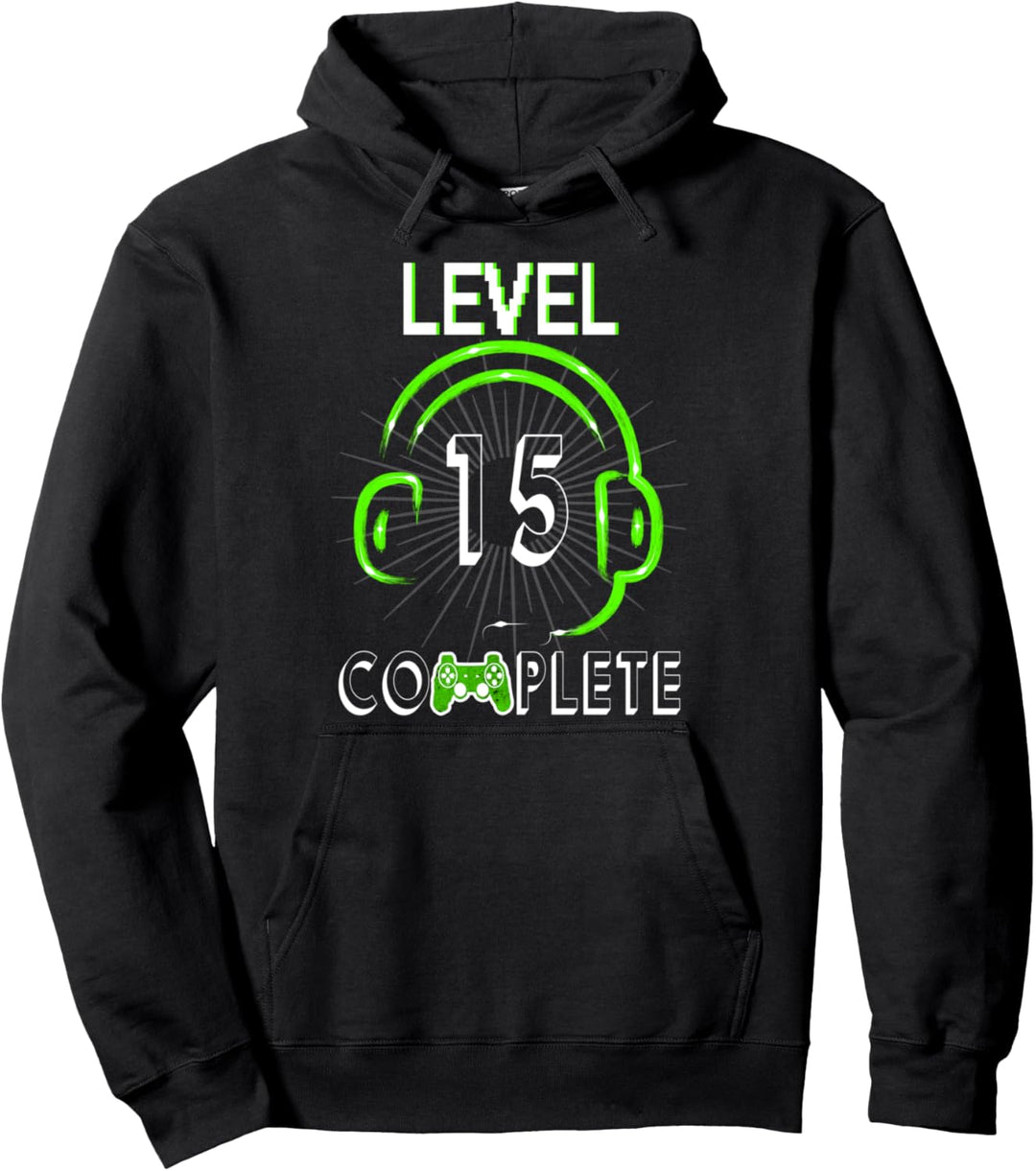 Level 15 Complete Controller Headset Design 15. Geburtstag Pullover Hoodie