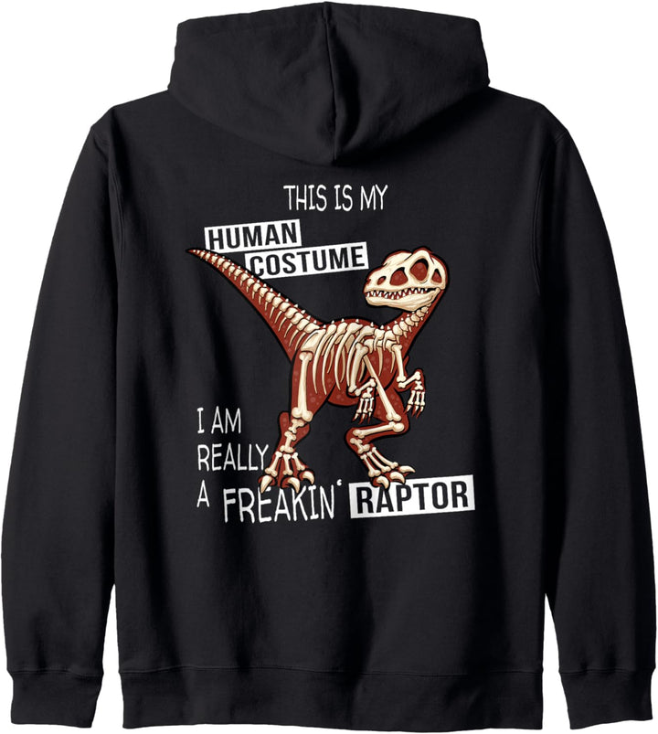 Mensch Kostüm Velociraptor Skelett Raptor Halloween Kapuzenjacke