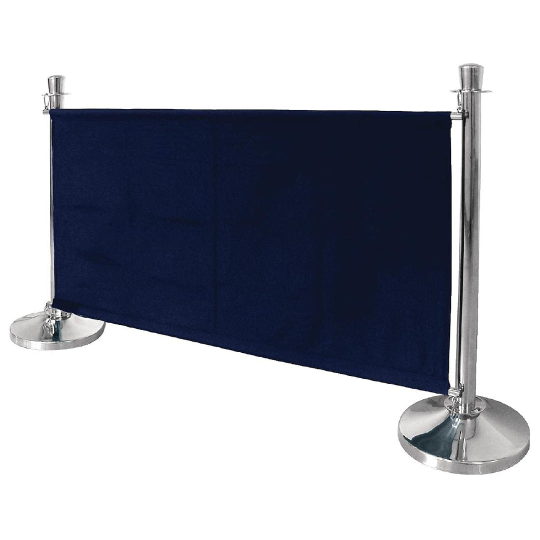 Bolero Sichtschutz mit Sicherheitsgurten, 700 x 1430 x 20 mm, Dunkelblau