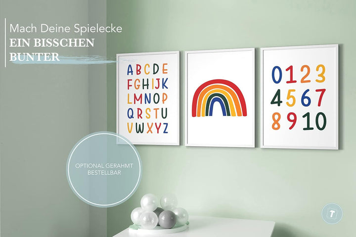 Papierschmiede® Kinderposter 3er Set Lernposter, B2 (50x70 cm) Wanddeko, Geschenk für Mädchen &amp; Jung