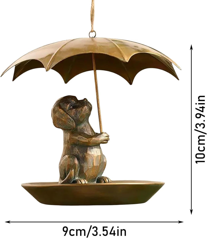 Eichhörnchen Mit Regenschirm Vogelfutterstelle - Metallische Süsse Vögel Futterhalterung Mit Schirm