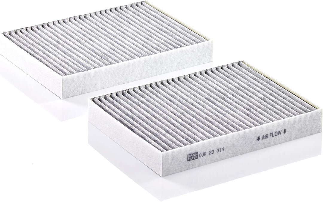 MANN-FILTER CUK 23 014-2 Innenraumfilter – Kabinenluftfilter Satz (2er Set) mit Aktivkohle – Für PKW