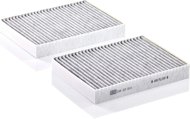 MANN-FILTER CUK 23 014-2 Innenraumfilter – Kabinenluftfilter Satz (2er Set) mit Aktivkohle – Für PKW