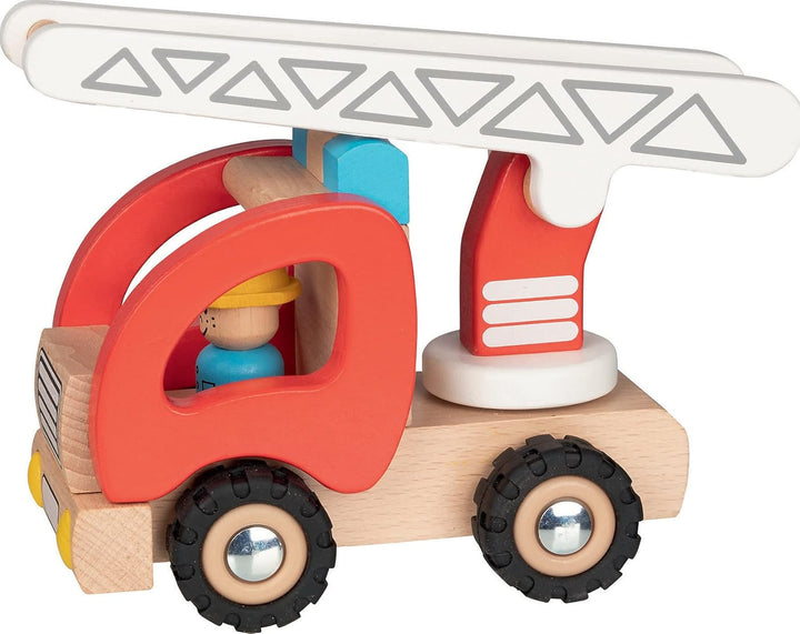 Goki Feuerwehr Leiterwagen: 19,6 x 9 x 13,9 cm, Holz, per Stück