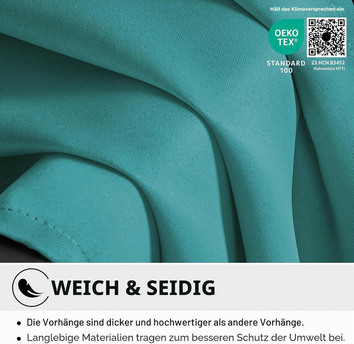 Deconovo Vorhang Verdunkelung Kälteschutz Gardinen Wohnzimmer Gardinen Blickdicht, 138x117cm(HöhexBr