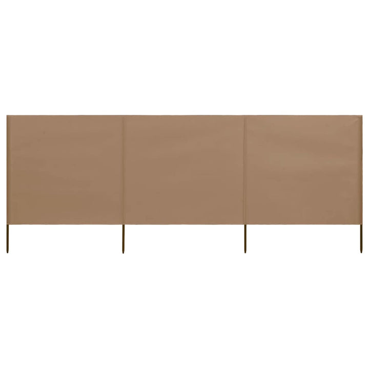 Strand-Windschutz, 3 Paneele, Stoff, Grau, Taupe, 400 x 80 cm, Zelt, Camping, Sonnenschutz, Privatsp