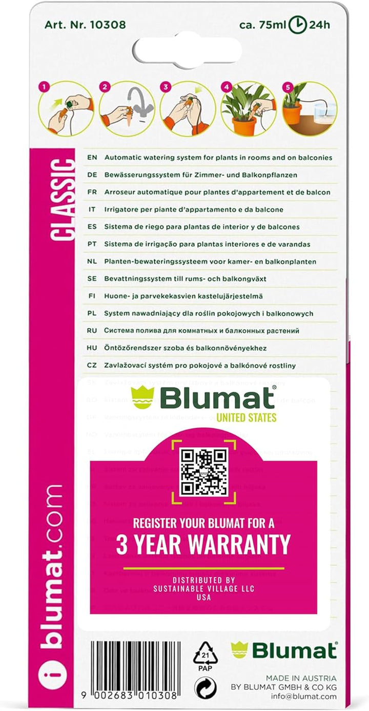 Blumat 125-00 Bewässerung für Pflanzen, Pflanzenbewässerung Wasserspender (6 Stück) 6 Pack, 6 Pack