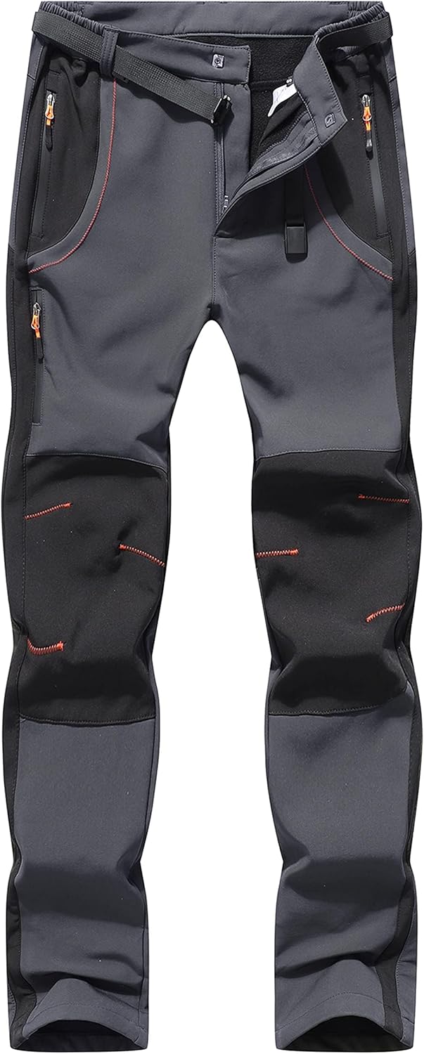 BenBoy Herren Wanderhose Wasserdicht Softshellhose Outdoorhose Winddicht Warm Gefüttert Skihose Snow