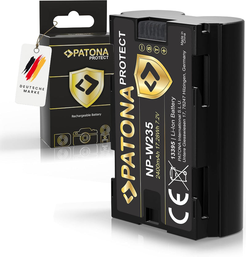 PATONA V1 Protect 2X Akku NP-W235 (2400mAh) inkl. NTC-Sensor und V1 Gehäuse - mit PD Performance USB