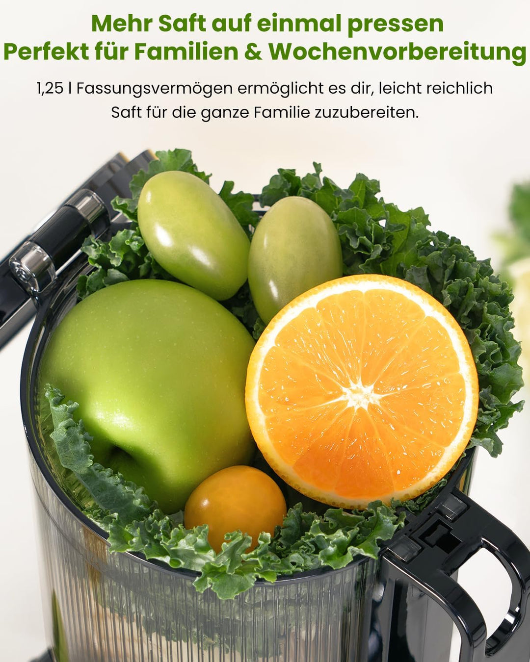 LINKChef Schnellreinigungs Entsafter, NO-Prep Entsafter Gemüse und Obst, Blitzreiniger Saftpresse Sl