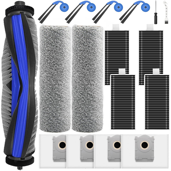 17 Stück Zubehör für ECOVACS DEEBOT X9 PRO Omni / X11 PRO Omni / T80S Omni Saugroboter, 4 Staubbeute