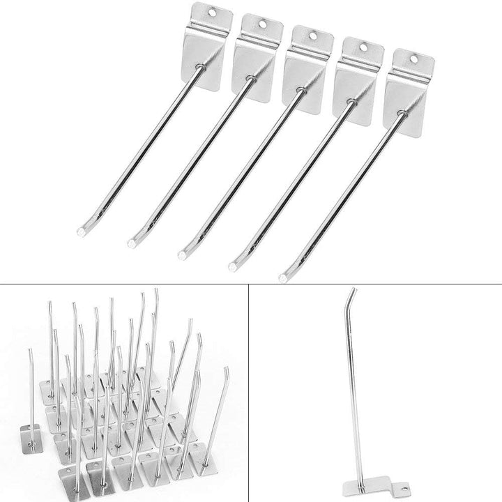 Fdit 25 stücke 15 cm 6 Zoll Slat Wall Panel Haken Wand Produkt Träger Shop Regal Haken MEHRWEG VERPA