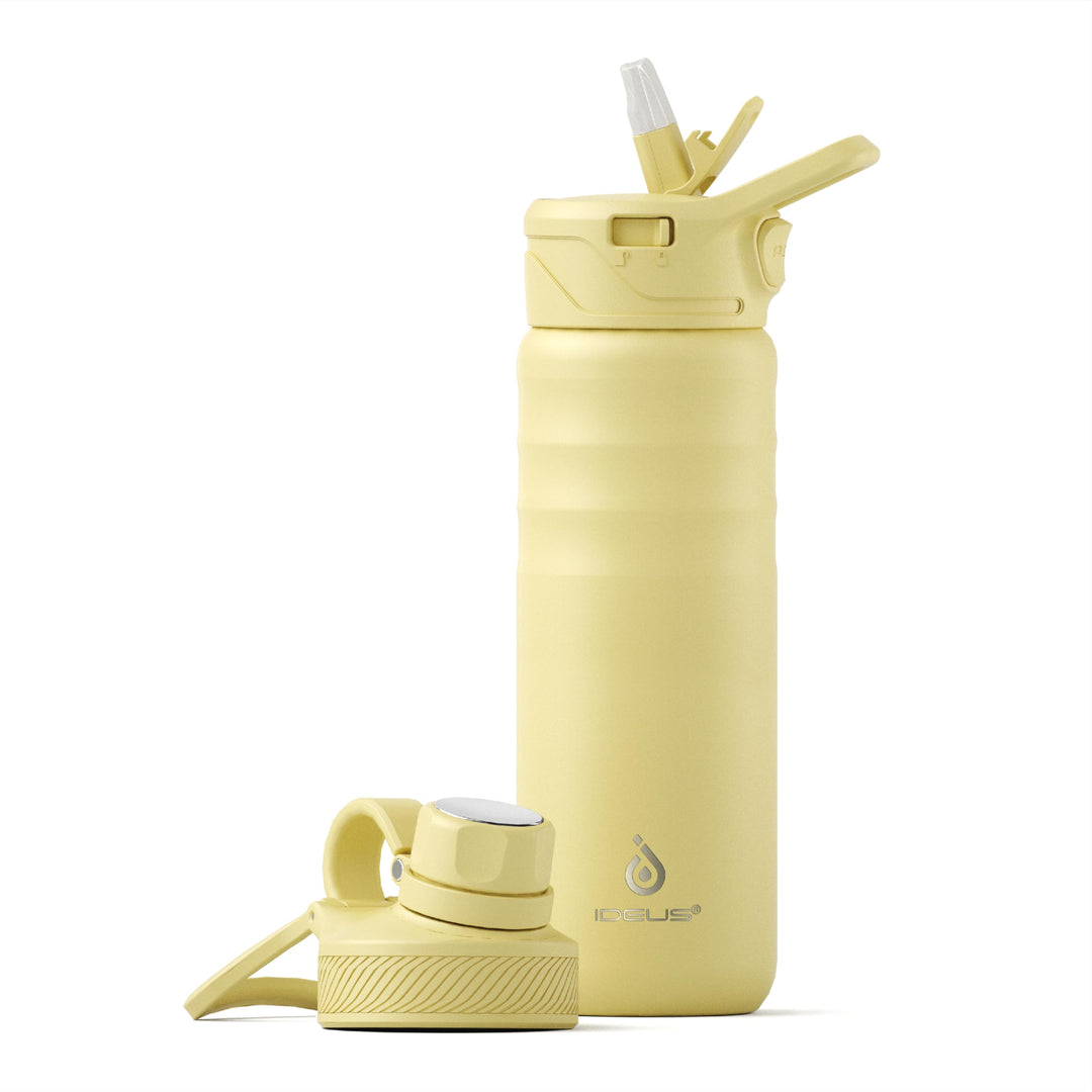 IDEUS Vakuumisolierte Wasserflasche, 24oz (710 ml) Edelstahl Doppelwand Flasche Metall Sport Kantine