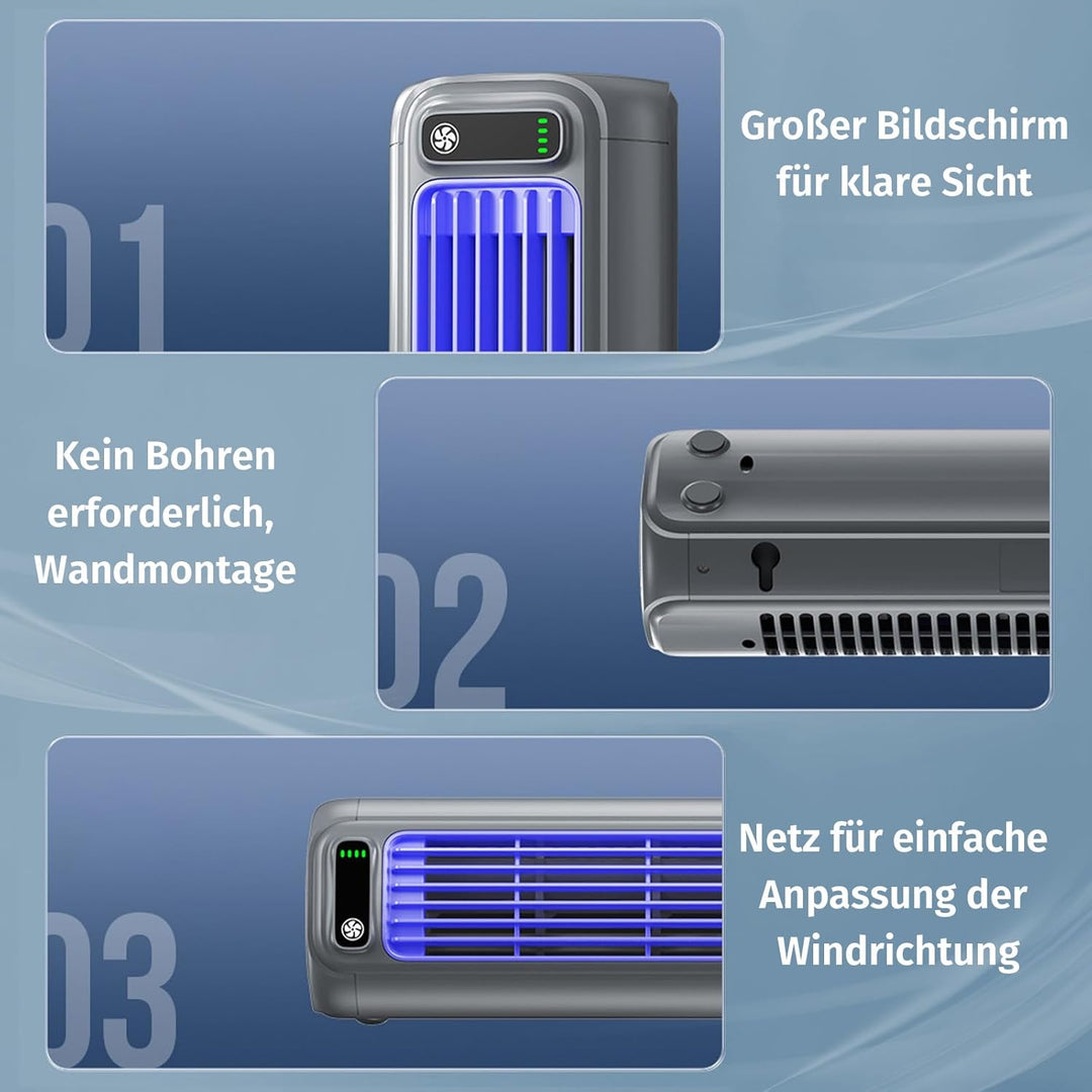 Festberg Cooling Ace Original – Kabelloser, Bladeless Turmventilator mit 3 Geschwindigkeiten | Leise