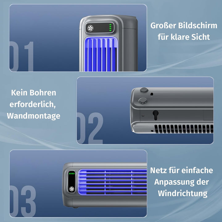 Festberg Cooling Ace Original – Kabelloser, Bladeless Turmventilator mit 3 Geschwindigkeiten | Leise
