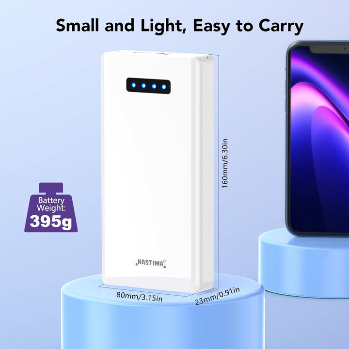 NASTIMA 12V Power Bank 5200mAh 56.16Wh Lithium-Ionen-Akku mit 12V DC Ausgang und 12V 5V USB-A QC3,0
