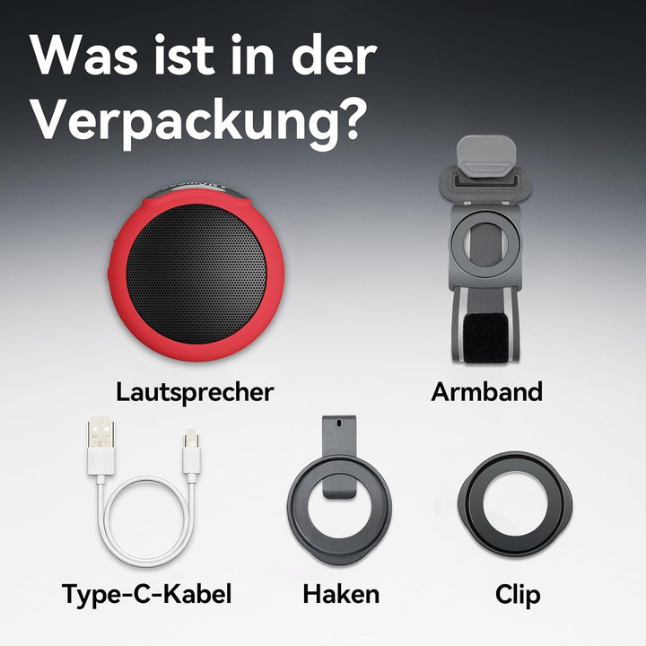 ANCwear Tragbarer Bluetooth 5.3 Lautsprecher Mini mit Mikrofon, Wearable Handgelenkslautsprecher, IP