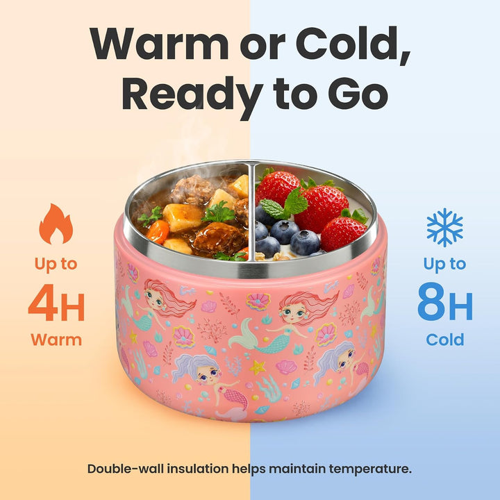 Itslife Thermobehälter für Essen 350ml Edelstahl Warmhaltebebehälter, Kinder auslaufsicherer Lunchbe