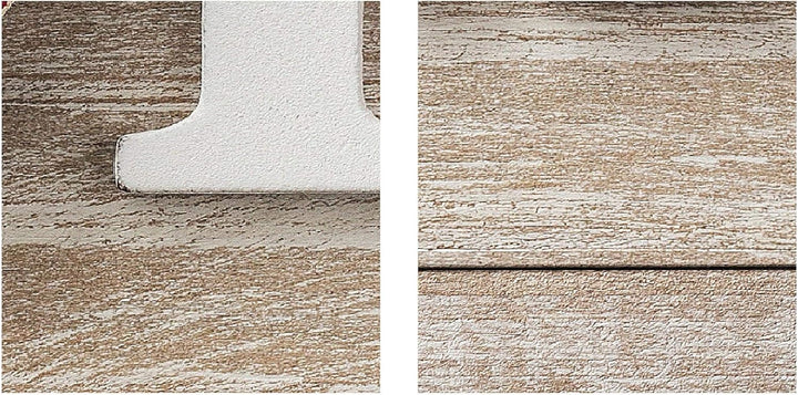 Runa Art Bild Wohnzimmer Home Herz 5 Teilig Holzoptik Beige Rot Wandbilder auf Vlies Leinwand 505253