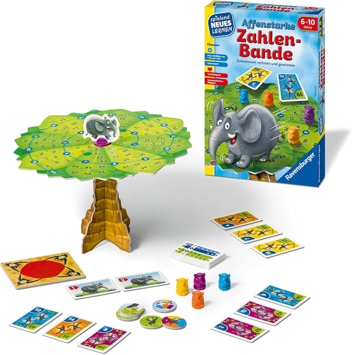 Ravensburger 24973 - Affenstarke Zahlen-Bande - Spielen und Lernen für Kinder von 6-10 Jahren, für 1