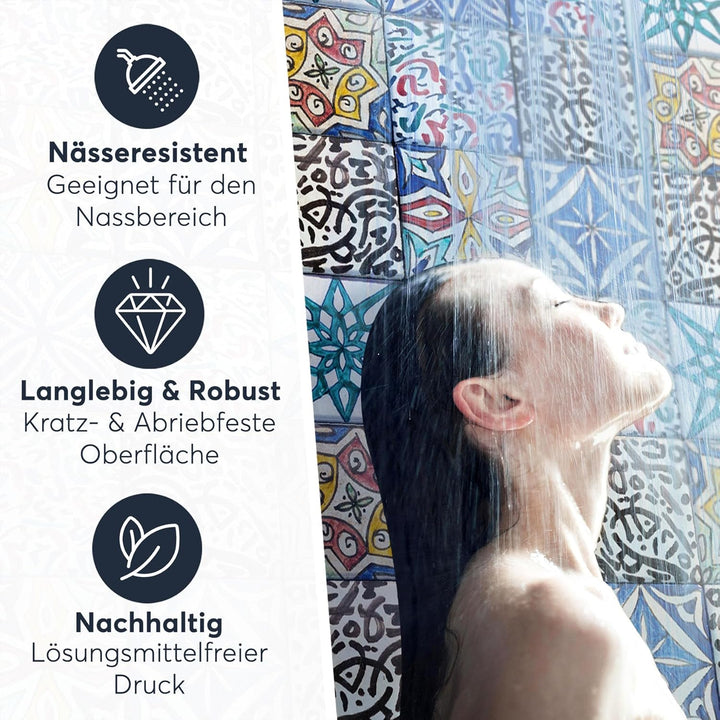 40 Stück Fliesenfolie für Küche und Bad 10x10 cm - Mosaikfliesen, Fliesensticker - Sticker Fliesen s