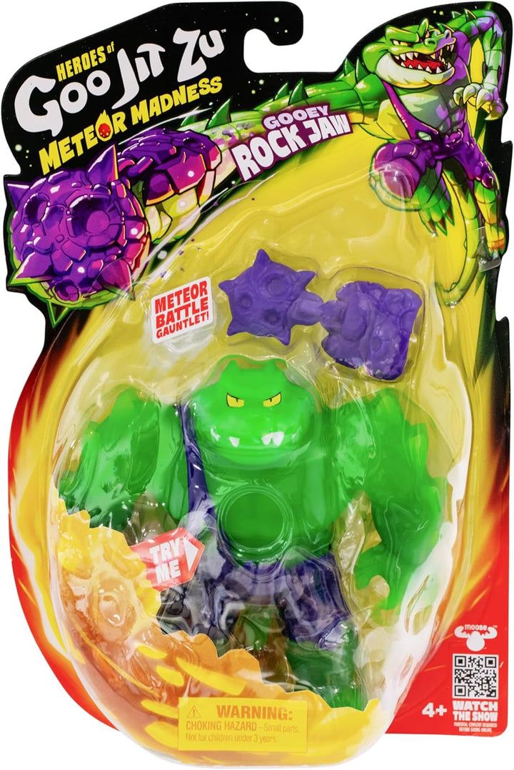 Heroes of Goo Jit Zu Meteor Madness Rock Jaw-Actionfigur, dehnbar, mit einzigartiger Schleimfüllung