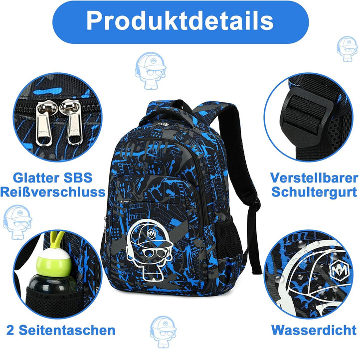 LEDAOU Schulrucksack Junge Teenager Kinder Juvenile Mädchen Daypack Mädchen Freizeitrucksack Backpac
