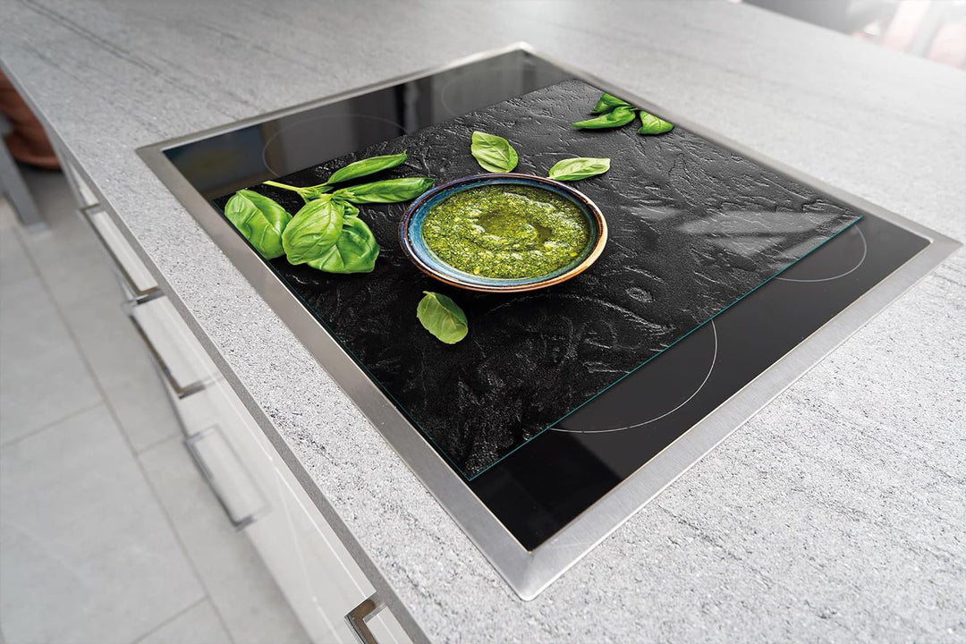 DarHaus Herdabdeckplatte einteilig 45x52 cm Ceranfeld Abdeckung Glas Spritzschutz Abdeckplatte Glasp