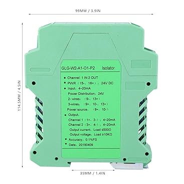 Fafeicy DC 24V Strom Signal Isolator Sender, 4-20mA SPS Detect Signal Conditioner, Eins-in-Eins-Ausg