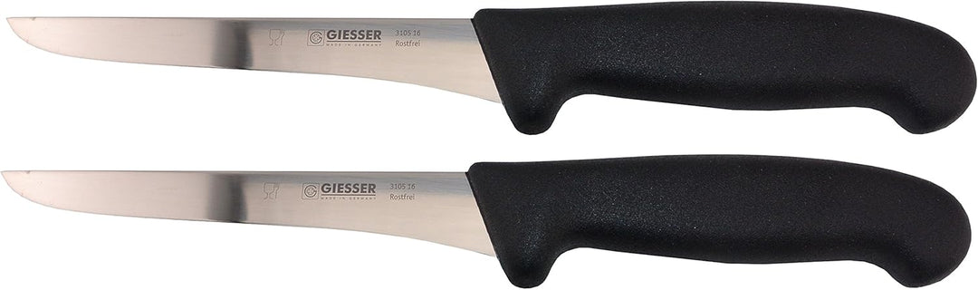 Giesser 2X Messer Ausbeinmesser schwarz 16 cm Klingenlänge - Profimesser