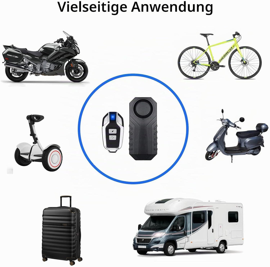 Lancoon Verbesserter Fahrrad Alarm 2 Packungen, 110dB Diebstahlsicherung Sensor Wasserdicht Für Moto