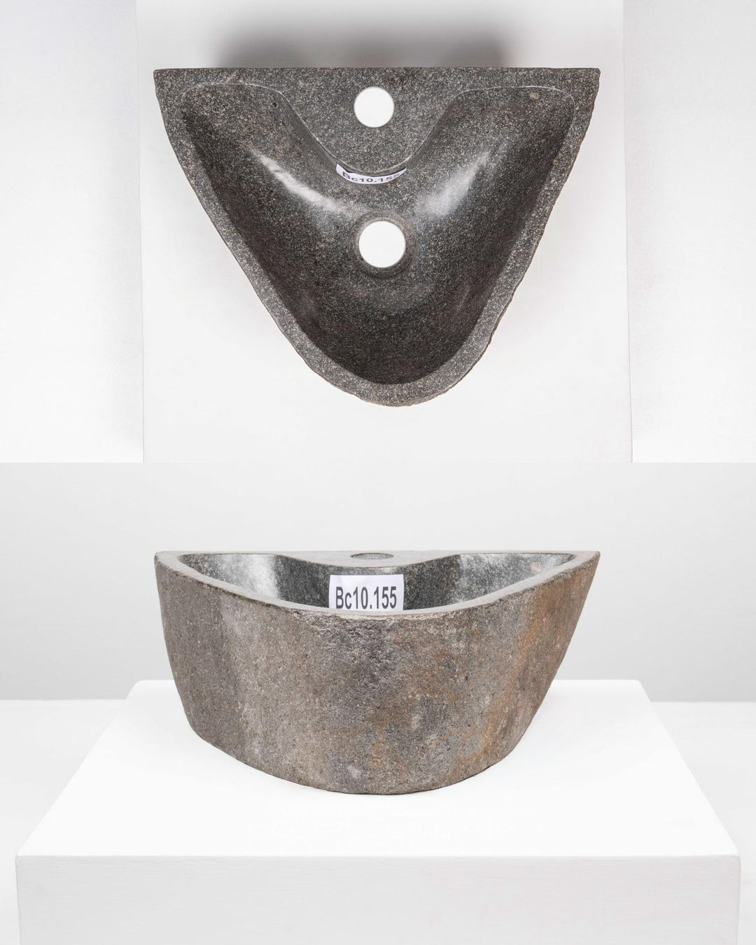 40 cm oval Naturstein-Waschbecken Flussstein Findling Granit Becken Stein-Aufsatzwascbecken Bad Gäst