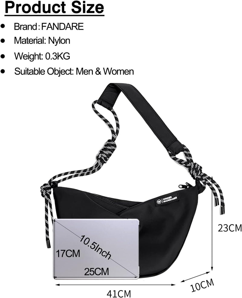 FANDARE Ultraleicht Umhängetasche Damen Herren Schultertasche Messenger Bag Grosse Kapazität Crossbo