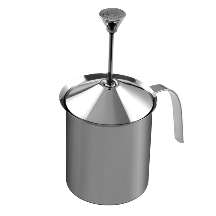 Housoutil 800cc Manueller Milchaufschäumer Aus Edelstahl Mit Doppeltem Filter Sieb Für Cremigen Milc
