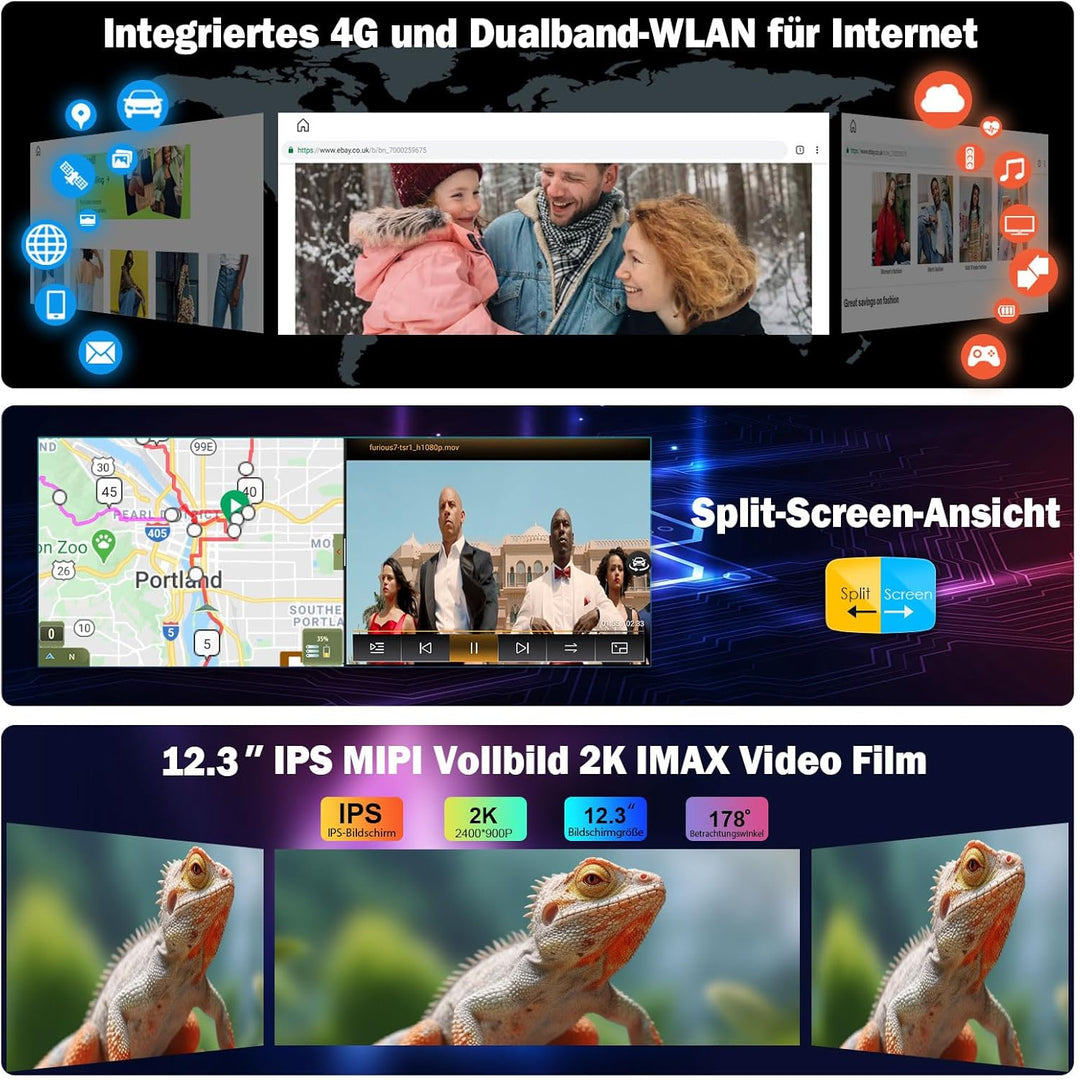 Erisin Qualcomm 8-Kern 8GB+128GB Android 14 Autoradio für Mercedes Benz W212 S212 E-Klasse NTG 4.5 1