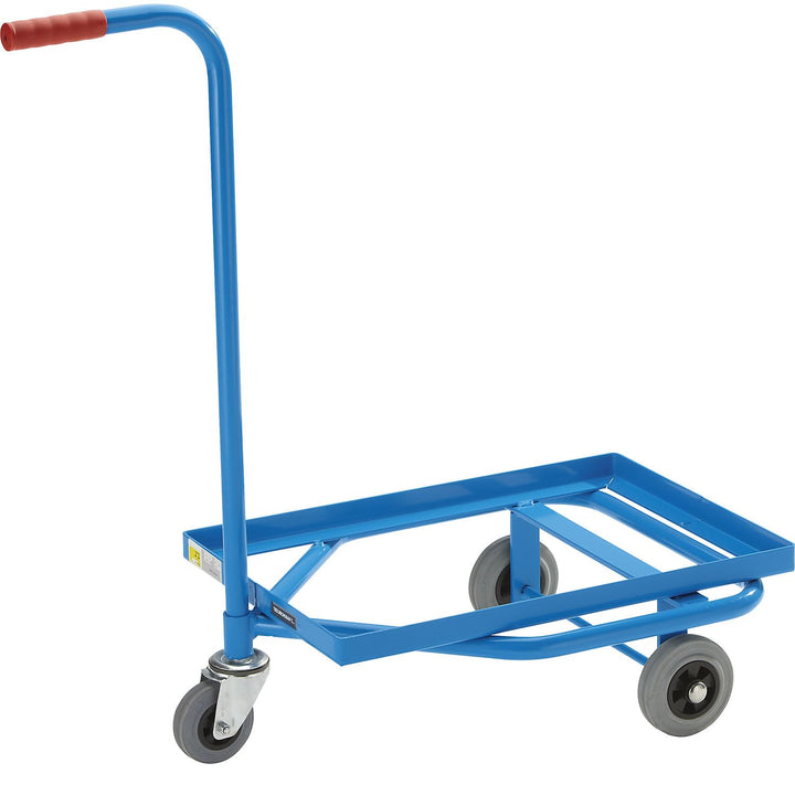 eurokraft pro | Griffroller | Tragfähigkeit 100 kg, Ladefläche mit aufgeschweisstem Winkelstahlrahme