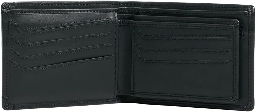 Quiksilver™ New Miss Dollar Bifold Leather Wallet Männer, Schwarz M Schwarz, M Schwarz