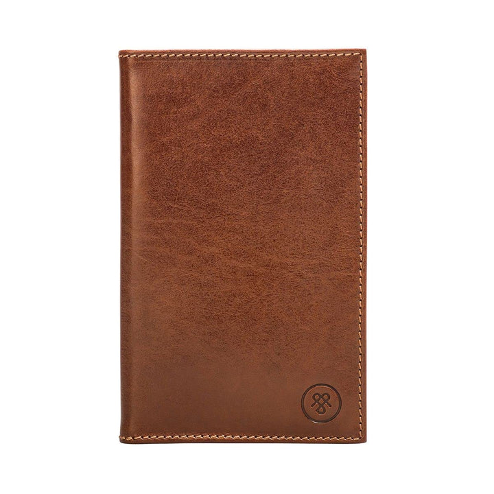 Maxwell Scott Hochwertiger Leder Golfkartenhalter Sestino in Cognac Braun, Cognac Braun