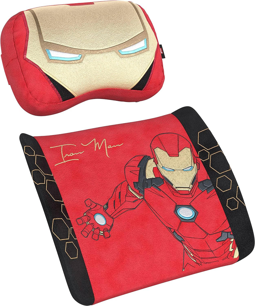 noblechairs Memory Foam Kissen-Set Iron Man Edition, Kissen für Gaming Stühle, Ergonomische Stuhlkis