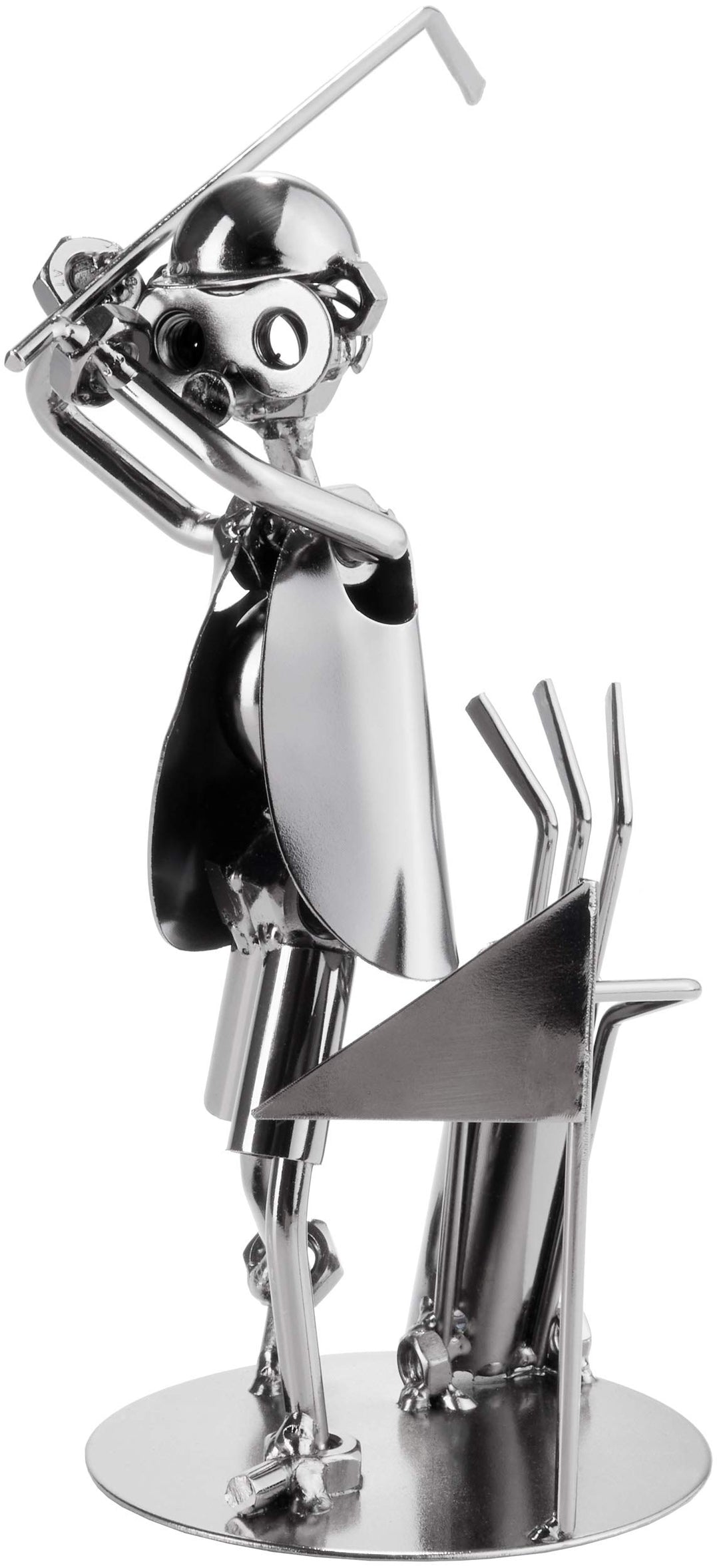 BRUBAKER Schraubenmännchen Golfer - Handarbeit Eisenfigur Metallmännchen Golf - Metallfigur Geschenk